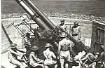 3.7inch heavy anti-aircraft gun at Fort Lytton 1943.