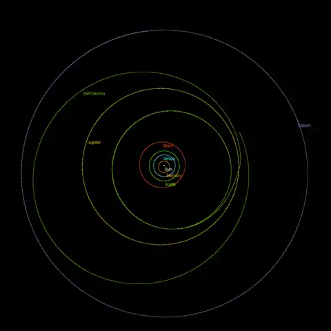 The orbit of 39P/ between 1945 and 1983 shows the transition from a quasi-Hilda orbit back to a centaur-like orbit