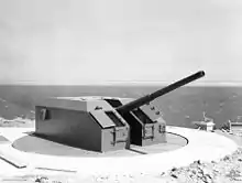 5.25 inch gun at Port Moresby in 1944