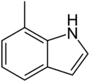 Skeletal formula of 7-methylindole