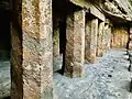 Upper cave, mandapa pillars