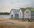 Alfred C. Patstone, Fishing Shacks, painted in PEI