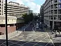 Aldersgate Street, south side from the Barbican highwalk