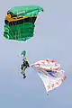 Paratroopers from the Armed Forces of the Philippines performing an aerial paradrop.