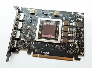 HBM memory on an AMD Radeon R9 Nano graphics card's GPU package