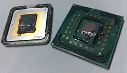 AMD Athlon 64 X2 6000+ (ADA6000IAA6CZ, Windsor), having its heat spreader removed (also known as delidding<ref group=''>Koen Crijns (2014-01-31). "Workshop Haswell delidding: improve CPU cooling!". hardware.info. Retrieved 2016-07-29.