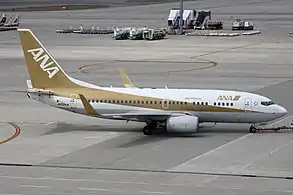 Boeing 737-700 in Gold Jet livery