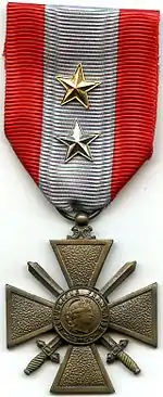 Croix de guerre des Théâtres d'opérations extérieures with 5 palms