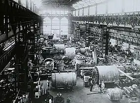 A generator assembly hall of the Ganz Works (1922)