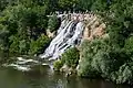 Waterfall on one of the island's steep cliffs