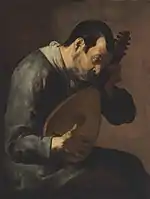 A sense of hearing, a man playing a lute