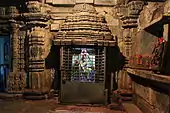 A small shrine inside the mantapa of Rameshvara temple with decorative relief work