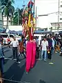 Stilt walker in Bangladesh