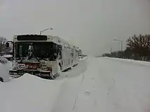 Abandoned CTA bus on Lake Shore Drive