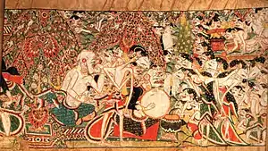 Princess Sekar Taji and Panji meet in Paluhamba market, 17th century