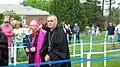 Bishop Joseph Gerry, O.S.B. (left) and Abbot Matthew Leavy, O.S.B. (right) walking into Saint Anselm College's 2010 commencement