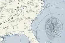 Weather map featuring the first hurricane of the season