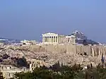 Look at the Acropolis hill from a distance, Parthenon visible