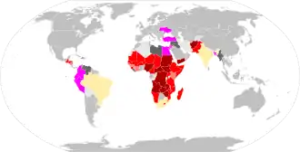 Map showing acute food insecurity forecasts for 2020