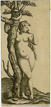 F. Best after Marcantonio Raimondi, Adam and Eve, 19th century, engraving, Department of Image Collections, National Gallery of Art Library, Washington, DC