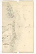 Admiralty Chart No 1543 England - east coast, Yarmouth and Lowestoft Roads surveyed by Staff Comr. T.H. Tizard, R.N. and the officers of H.M.S. Triton 1885 RMG L1221, Published 1886