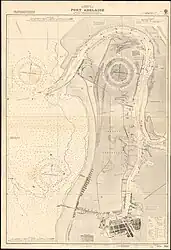 Nautical chart showing the inner and outer Harbours about 1942