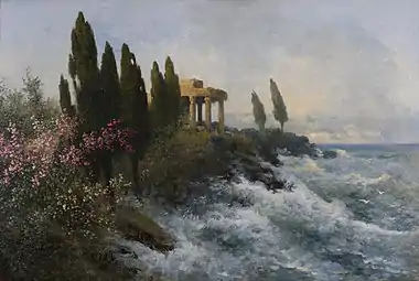 Mediterranean Landscape with Ancient Temple