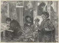 Japanese Artist at Work, 1886, graphite on paperboard, National Gallery of Art