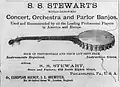 1884. Stewart declares  the intended venues of his instruments, concert halls, orchestra music and women's parlors.