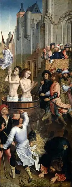 Martyrdom of Saints Crispin and Crispinian, Van den Bossche, 1490