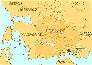 Map of ancient Aetolia