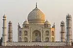 Taj Mahal and grounds including the Masjid on the west side, the pavilions on the east and west sides of the grounds