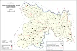 Map showing Sajampur (#192) in Akhand Nagar CD block