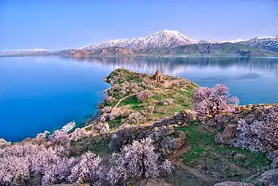 Akdamar Island and the Armenian Cathedral of the Holy Cross, a 10th-century Armenian church and monastic complex