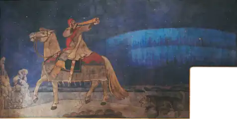 Kullervo Rides to War, mural by Akseli Gallen-Kallela, 1901