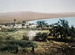 al-Majdal, sea of Galilee by Bonfils. Shrine of Muhammad al-'Ajami in the foreground.