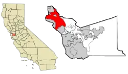 Location in Alameda County and the U.S. state of California