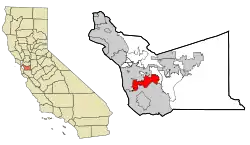 Location in Alameda County and the state of California