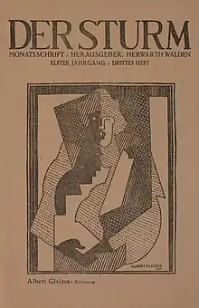 Albert Gleizes, study for Femme au gants noirs, drawing (zeichnung), published on the cover of Der Sturm, 5 June 1920