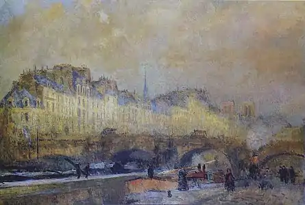 Albert Lebourg, before 1918, Paris, l'écluse de la Monnaie. Soleil d'hiver, oil on canvas, 81.5 x 115.5 cm, Musée d'Orsay, Paris