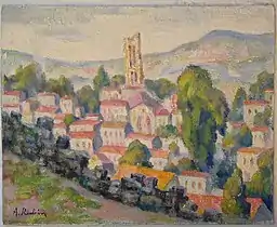 French village, 1936, oil on cardboard, 24X19