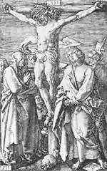 The Crucifixion (No. 11) (1511) engraving by Albrecht Dürer, Metropolitan Museum of Art, New York City