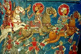 Ladakh horsemen, depicted in Alchi Monastery, circa 13th century CE