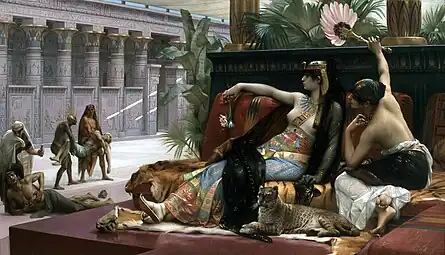 Cleopatra Testing Poisons on Condemned Prisoners, by Alexandre Cabanel, 1887, oil on canvas, private collection