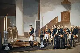 "Amadeo I in front of the coffin of General Prim (1870)" by Antonio Gisbert