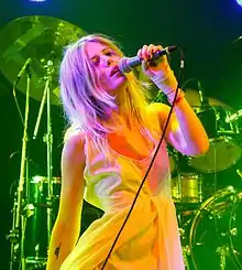 Bruun performing with Myrkur at Roskilde Festival 2015 in Denmark