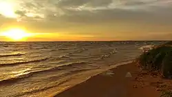 Sunrise over the Paraná River at San Cosme y Damián Dunes, Paraguay