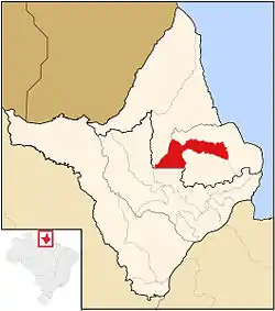 Location of Pracuúba in Amapá