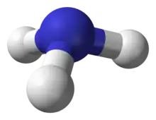 A schematic depiction of an Ammonia molecule