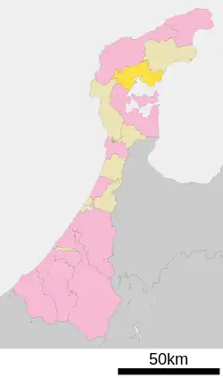 Location of Anamizu in Ishikawa Prefecture